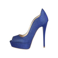 VERSACE 19.69 czółenka damskie Ariane niebieskie 38. Niebieskie czółenka damskie Versace 19.69, bez wzorów, z otwartym noskiem, bez obcasa. Za 269,00 zł.