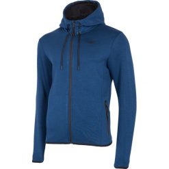 Bluza męska BLM007 - kobalt melanż. Niebieskie bluzy męskie 4f, m, bez wzorów, z dzianiny, z kapturem, bez rękawów, z kapturem. Za 169,99 zł.