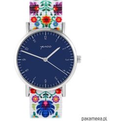 Zegarek - Simple, granatowy - folk biały, nato. Niebieskie zegarki damskie Pakamera. Za 129,00 zł.