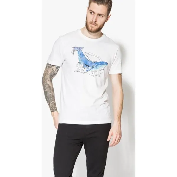 Confront Koszulka Ss Whale , biały, rozmiar L. Białe koszulki męskie Confront, m, bez wzorów, z bawełny, bez kołnierzyka, bez rękawów. W wyprzedaży za 31,99 zł.