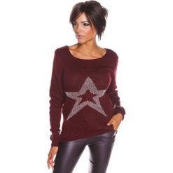 Sweter "Jostine" w kolorze bordowym. Bez kategorii marki 100% Maille, s, ze splotem, z okrągłym kołnierzem. W wyprzedaży za 108,95 zł.
