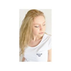 Plain White Woman. Białe t-shirty damskie marki Manitou, s, z haftami, z elastanu, bez kołnierzyka. Za 49,00 zł.