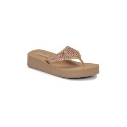 Japonki Skechers VINYASA. Różowe klapki damskie Skechers, bez wzorów, bez obcasa. W wyprzedaży za 125,30 zł.