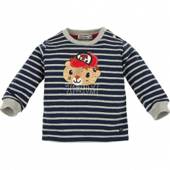 Bluza "Team" w kolorze granatowo-szarym. Niebieskie bluzy niemowlęce Bondi, z aplikacjami, z bawełny. W wyprzedaży za 45,95 zł.