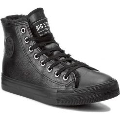 Trampki BIG STAR - Y274350F Black. Czarne półbuty damskie marki BIG STAR, bez wzorów, z gumy, bez zapięcia. Za 109,00 zł.