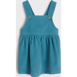 Mango Kids - Sukienka dziecięca Elipana 62-80 cm. Zielone sukienki dziewczęce Mango Kids, bez wzorów, z bawełny, casualowe, bez rękawów, rozkloszowane. Za 89,90 zł.