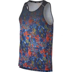 Koszulka Nike Rise 365 Printed Tank M Multikolor-Granatowa. Szare koszulki męskie Nike, s, z nadrukiem, z tkaniny, bez kołnierzyka, bez rękawów, do biegania. Za 139,99 zł.