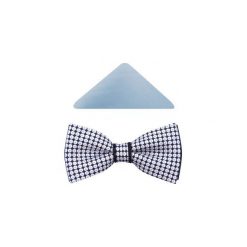 Granatowa mucha męska w biało-niebieskie kropki A133. Niebieskie muszki męskie Modini Moda Męska, na co dzień, bez wzorów, z tkaniny, eleganckie. Za 49,50 zł.