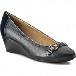 Półbuty GEOX - D Floralie C D82T4C 08502 C4002 Navy. Niebieskie creepersy damskie Geox, ze skóry ekologicznej, na koturnie. W wyprzedaży za 299,00 zł.