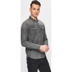 Tom Tailor Denim - Koszula. Szare koszule męskie TOM TAILOR DENIM, s, bez wzorów, z bawełny, klasyczne, z klasycznym kołnierzykiem, z długim rękawem. W wyprzedaży za 179,90 zł.