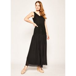 Sukienka wieczorowa Trussardi Jeans Crepe/Lace 56D00331. Czarne sukienki damskie Trussardi Jeans, bez wzorów, z elastanu, wizytowe, bez kołnierzyka, bez rękawów. W wyprzedaży za 619,00 zł.