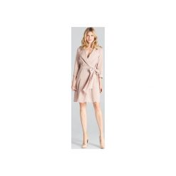 Sukienka680 Beż. Brązowe sukienki damskie FIGL, xl, bez wzorów, z koszulowym kołnierzykiem, bez rękawów, koszulowe. Za 169,00 zł.