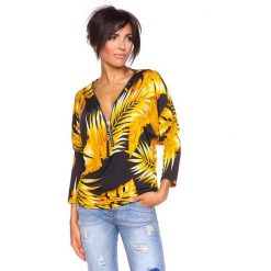 T-shirty damskie: Koszulka „Diane” w kolorze czarno-żółtym