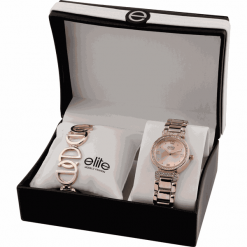 Elite Models zestaw podarunkowy damski - zegarek i bransoletka E53684-812. Różowe bransoletki damskie Elite Models, złote. W wyprzedaży za 199,00 zł.
