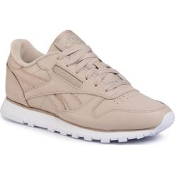 Buty Reebok - Cl Lthr EF3256 Modbei/Sandbe/White. Brązowe półbuty damskie Reebok, na co dzień, bez wzorów, ze skóry, bez obcasa, na płaskiej podeszwie, bez zapięcia. Za 379,00 zł.