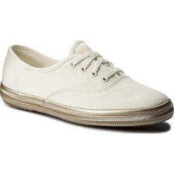 Tenisówki KEDS - Ch Shimmer WF57974 Cream/Gold. Białe półbuty damskie Keds, bez wzorów, z gumy, bez zapięcia. W wyprzedaży za 129,00 zł.