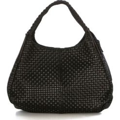 Shopper bag damskie: Skórzana torebka w kolorze czarnym – 43 x 38 x 20 cm