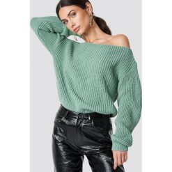 Glamorous Sweter z odkrytymi ramionami - Turquoise. Szare swetry klasyczne damskie Glamorous, z dzianiny. Za 141,95 zł.