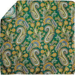 ZIelona jedwabna poszetka w żółty paisley EJ3. Żółte poszetki męskie Adam Collection - Krawaty i dodatki, bez wzorów, z jedwabiu, casualowe. W wyprzedaży za 58,50 zł.