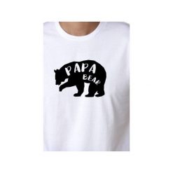 Koszulka męska PAPA BEAR. Białe koszulki męskie Funfara, xl, bez wzorów, bez kołnierzyka, bez rękawów. Za 89,00 zł.