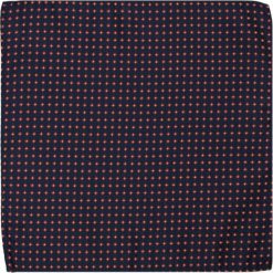 Elegancka, Męska Poszetka - ALTIES - Granat, Pomarańczowy Motyw POSZALTTANIA0140. Niebieskie poszetki męskie Alties, bez wzorów, z materiału, eleganckie. Za 16,90 zł.