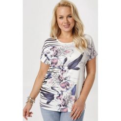 Biała Bluzka Analise. Białe koszule damskie Born2be, xl, bez wzorów, bez kołnierzyka, bez rękawów. W wyprzedaży za 29,99 zł.