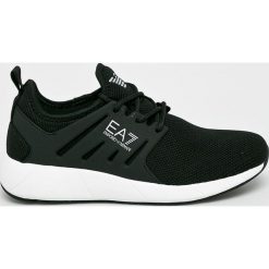 EA7 Emporio Armani - Buty. Czarne buty sportowe damskie EA7 Emporio Armani, bez wzorów, z gumy, sportowe. W wyprzedaży za 349,90 zł.
