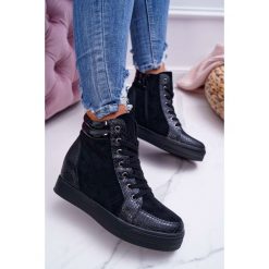 Sneakersy Damskie Ukryty Koturn Czarne Ferrer. Czarne sneakersy damskie FRBS. Za 129,00 zł.