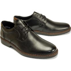 RIEKER 16541-02 black, półbuty męskie. Czarne półbuty męskie Rieker, bez wzorów, na sznurówki. Za 299,90 zł.