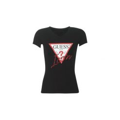 T-shirty z krótkim rękawem Guess ICON. Czarne t-shirty damskie Guess, s, z aplikacjami, bez kołnierzyka. Za 159,00 zł.