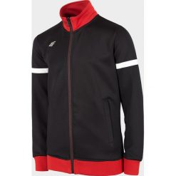 Bluza sportowa chłopięca JBLM001 - głęboka czerń. Bluzy chłopięce 4F JUNIOR, bez wzorów, z dzianiny, eleganckie, bez rękawów, bez kaptura. Za 89,99 zł.