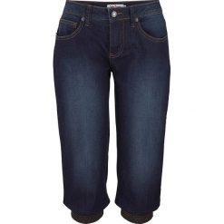 Rybaczki dżinsowe ze stretchem bonprix ciemnoniebieski. Niebieskie jeansy damskie bonprix. Za 109,99 zł.