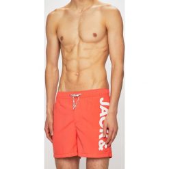 Jack & Jones - Kąpielówki. Pomarańczowe kąpielówki męskie Jack & Jones, s, z nadrukiem, z poliesteru. W wyprzedaży za 69,90 zł.