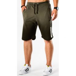 Spodenki i szorty męskie: KRÓTKIE SPODENKI MĘSKIE DRESOWE W039 – KHAKI