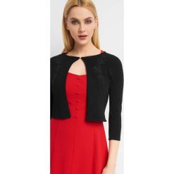 Krótki sweter z haftem. Czarne kardigany damskie Orsay, s, z haftami, z wiskozy. Za 99,99 zł.