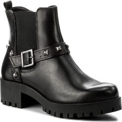 Botki TAMARIS - 1-25786-39 Black Leather 003. Szare botki damskie na obcasie marki Tamaris, z materiału. W wyprzedaży za 189,00 zł.