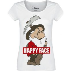 Snow White and the Seven Dwarves Brummbär - Happy Face Koszulka damska biały. Białe koszulki damskie Snow White and the Seven Dwarves, xl, z nadrukiem, z okrągłym kołnierzem, bez rękawów. Za 49,90 zł.