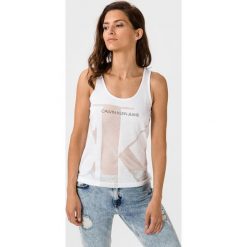 Calvin Klein Monogram Podkoszulek Biały. Białe podkoszulki damskie Calvin Klein, l, z nadrukiem, z bawełny, bez kołnierzyka, bez rękawów. Za 204,95 zł.