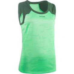 KOSZULKA BEZ RĘKAWÓW do rugby singlet R500 damska. Zielone bluzki damskie OFFLOAD, l, bez wzorów, z poliesteru, bez kołnierzyka, bez rękawów. Za 44,99 zł.