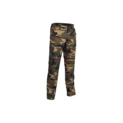 Spodnie myśliwskie 100 CAMO woodland. Brązowe spodnie męskie SOLOGNAC, xl, bez wzorów, z bawełny, sportowe. Za 79,99 zł.