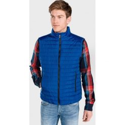 Geox Wilmer Kamizelka Niebieski. Niebieskie płaszcze męskie Geox, na wiosnę, xxl, bez wzorów, z poliesteru, bez kaptura. Za 567,95 zł.