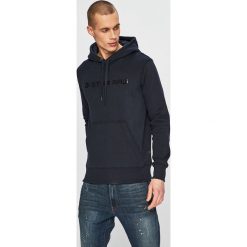 G-Star Raw - Bluza. Niebieskie bluzy męskie G-Star RAW, s, z nadrukiem, z bawełny, retro, z kapturem, bez rękawów, z kapturem. W wyprzedaży za 299,90 zł.