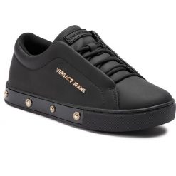 Sneakersy VERSACE JEANS - E0VTBSO4 Nro. Czarne półbuty damskie Versace Jeans, z jeansu. W wyprzedaży za 559,00 zł.