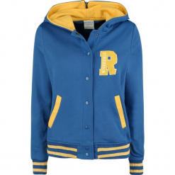 Riverdale Cheerleader Bluza z kapturem rozpinana damska niebieski/żółty. Niebieskie bluzy rozpinane damskie marki Riverdale, l, z kapturem. Za 264,90 zł.