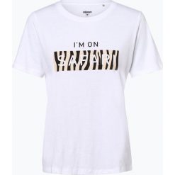 Minimum - T-shirt damski – Kimma, biały. Białe t-shirty damskie Minimum, s, z nadrukiem, z bawełny, bez kołnierzyka. Za 159,95 zł.