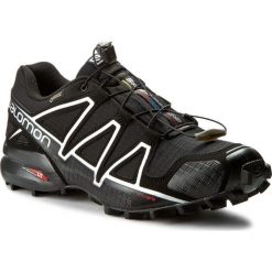 Buty SALOMON - Speedcross 4 Gtx GORE-TEX 383181 26 G0 Black/Black/Silver Metallic-X. Czarne buty sportowe męskie Salomon, ze skóry ekologicznej, bez zapięcia, do biegania, salomon speedcross, gore-tex. W wyprzedaży za 419,00 zł.