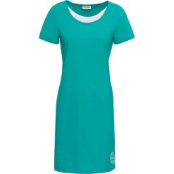 Sukienka shirtowa z bawełny bonprix szmaragdowy. Zielone sukienki damskie bonprix, bez wzorów, z bawełny, bez kołnierzyka, bez rękawów. Za 34,99 zł.