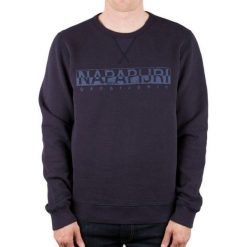 Napapijri sweter męski Britain L niebieski. Niebieskie swetry męskie Napapijri, m, z nadrukiem, bez kołnierzyka, bez kaptura. Za 299,00 zł.