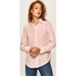 Polo Ralph Lauren - Koszula. Różowe koszulki damskie polo Polo Ralph Lauren, m, bez wzorów, ze lnu, z długim rękawem. W wyprzedaży za 429,90 zł.