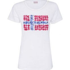 T-shirt NAPAPIJRI SOLOLA. Szare bluzki dziewczęce Napapijri, na lato, z aplikacjami, z bawełny, bez kołnierzyka, bez rękawów, bez kaptura. W wyprzedaży za 170,00 zł.